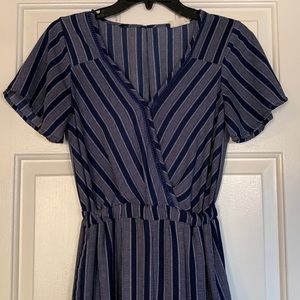 Blue Striped Romper